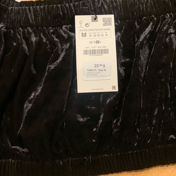 Zara set medium top and small skirt in velvet - Picture 4 of 5